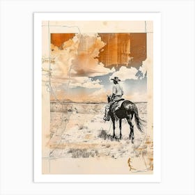 Big Sky Country Cowboy Collage 6 Art Print