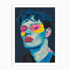 Young Man With Colorful Makeup Art Print