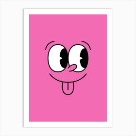 Pink Funny Face Living Room Art Art Print