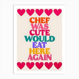 Aesthetic Kitchen Colourful Chef Fun Home Art Print