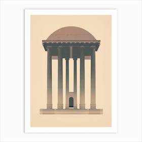 Temple Of Artemis Art Deco Illustration 2 Art Print