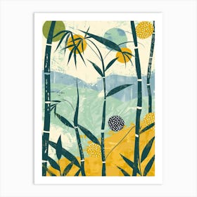 Bamboo Tree Flat Illustration 1 Art Print