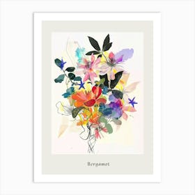 Bergamot Collage Flower Bouquet Poster Art Print