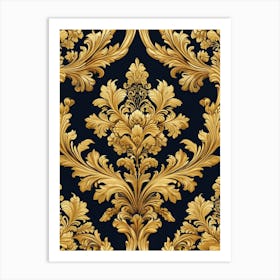 Wallpaper Gold Damask Art Print