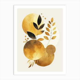 Gold Abstract Watercolor Painting Art Print