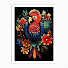 Folk Bird Illustration Macaw 2 Art Print