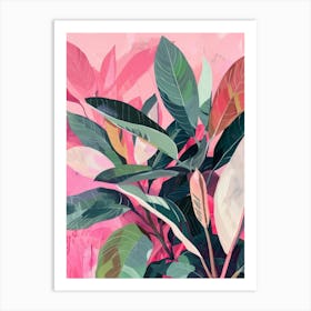 Pink Leaves 2 Art Print