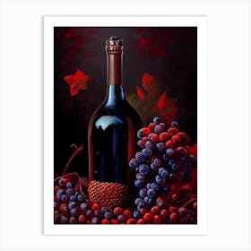 Carignan Wine Pointillism Cocktail Poster Art Print