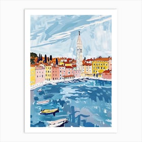 Travel Poster Happy Places Rovinj 2 Art Print