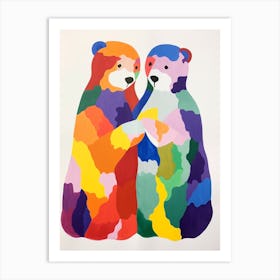 Colourful Kids Animal Art Otter 3 Art Print