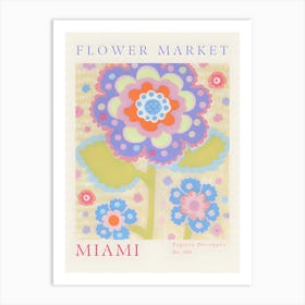 Flower Market Miami Art Print