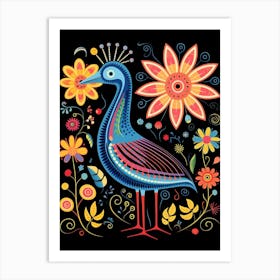 Folk Bird Illustration Kiwi 2 Art Print