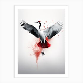 Red Crane Art Print