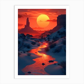 Sunset In The Desert 4 Art Print