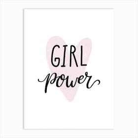 Girl Power Heart Art Print