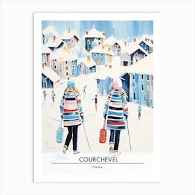 Courchevel   France, Ski Resort Poster Illustration 3 Art Print