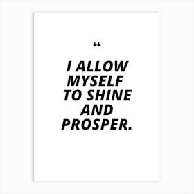 I Allow Myself To Shine And Prosper moon tarot card Art Print