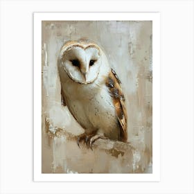 Spectacled Owl Japanese Painting 4 Art Print