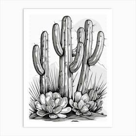 Cactus In The Desert Art Print