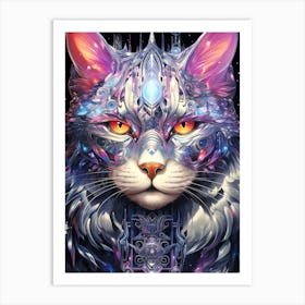 Psychedelic Cat 4 Art Print