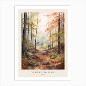 Autumn Forest Landscape The Thuringian Forest Germany Poster Art Print