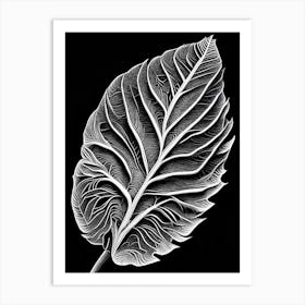 Bael Leaf Linocut 3 Art Print