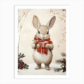 Christmas Bunny Art Print