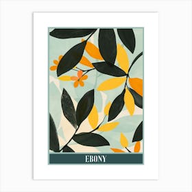 Ebony Tree Flat Illustration 4 Poster Art Print