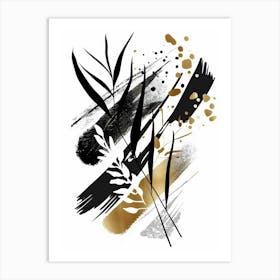 Abstract Black And Gold Painting 10 Art Print