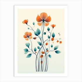 Abstract Flowers 4 Art Print