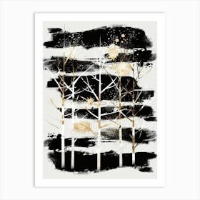 Black And White Trees Art Print