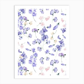 Sweet Peas Pattern.uk Art Print