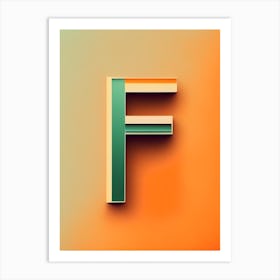 F, Letter, Alphabet Retro Minimal Art Print