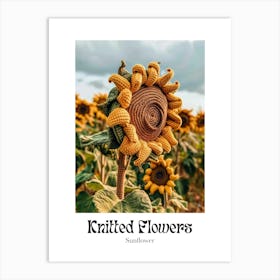 Knitted Flowers Sunflower Art Print