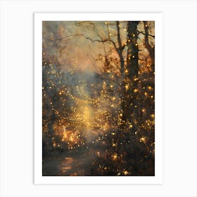 Fireflies In The Forest Art Print