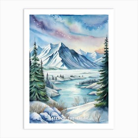 Gates Of The Artic National Park Watercolor Painting Art Print