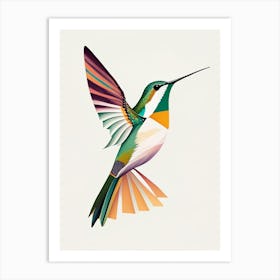 White Eared Hummingbird Bold Graphic Art Print