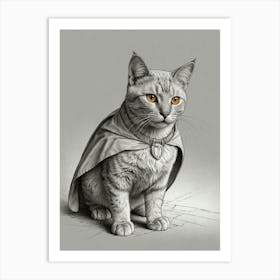 Default A Cat With A Superhero Cape Ready To Pounce On The Evi 1 Art Print