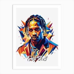 Travis Scott 01 Portrait Music Icon WPAP Pop Art Style Art Print