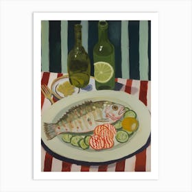 Monkfish Italian Still Life Painting Art Print