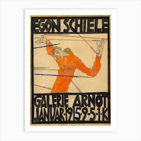 Poster Of The Egon Schiele Exhibition In The Arnot Gallery, Egon Schiele Art Print