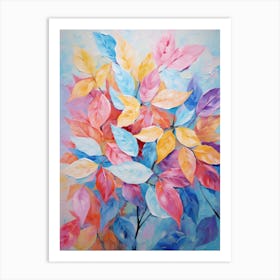 Pastel Leaves Painting Art Print