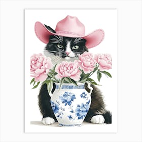 Cowgirl In Pink Hat Art Print