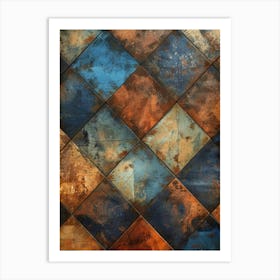 Rusty Tile Background Art Print