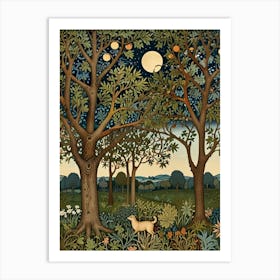 William Morris Rose Moonlight In The Woods 2 Art Print