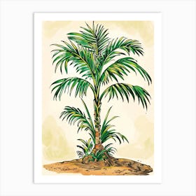 Palm Tree Storybook Illustration 3 Art Print