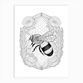 Hibernation Bee 5 William Morris Style Art Print