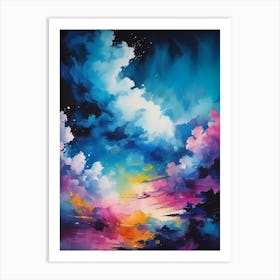 Abstract Glitch Clouds Sky (12) Art Print
