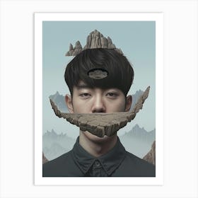 Man With A Mountain On His Head Art Print