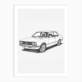 Honda Civic Line Drawing 6 Art Print